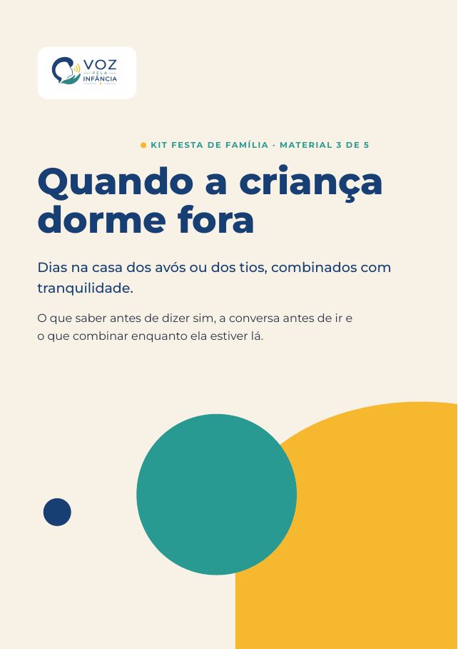 Quando a criança dorme fora